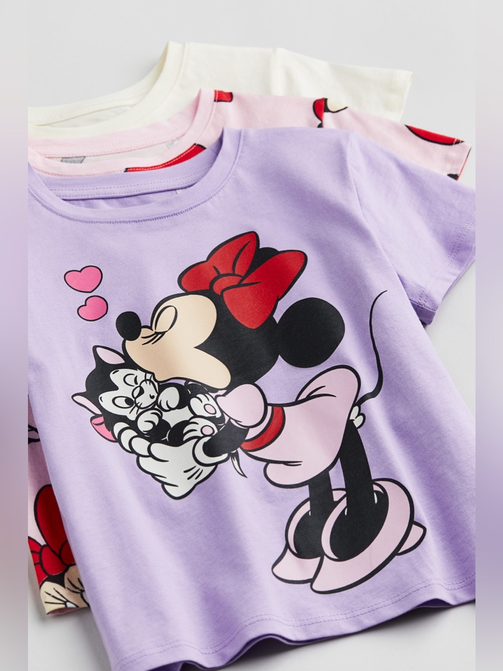 H&M Kids Disney Minnie Mouse Short Sleeve Cotton Jersey Shirts Tops Girls 5T/6